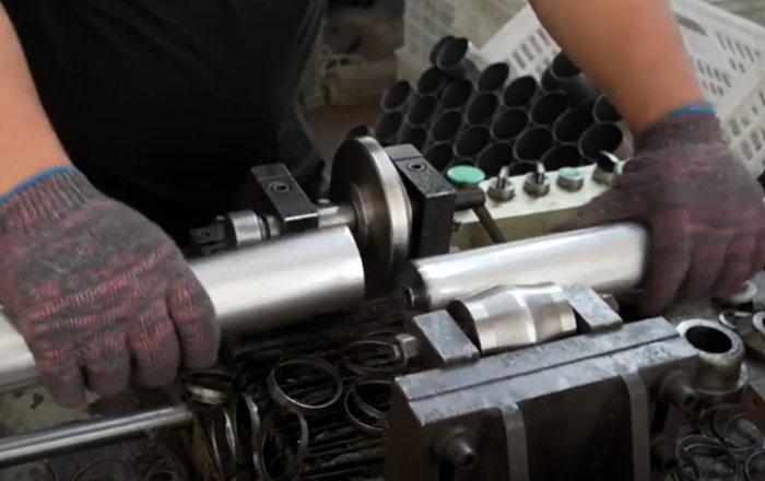 Modern production line with automated equipment